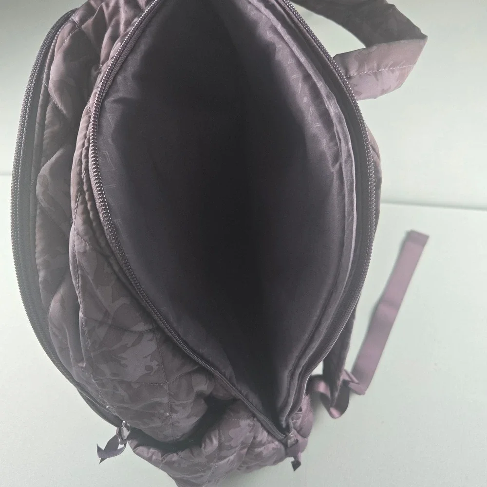 Vera Bradley Chrysanthemums Purple Flower Quilted Backpack School Travel Bag